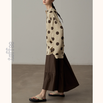 リズムを奏でる、大きな水玉シャツ《Z01120》