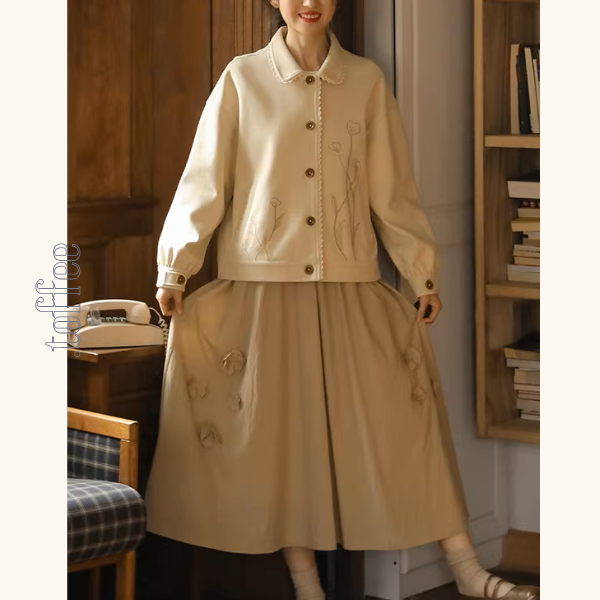 野に咲く花をまとって—刺繍レースカーディガン《Z01144》