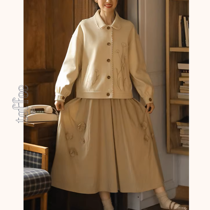 野に咲く花をまとって—刺繍レースカーディガン《Z01144》