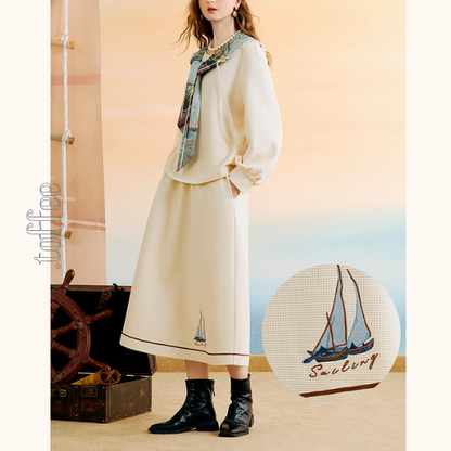 ゴッホの舟と夢の海、セーラーワンピース《Z01149》