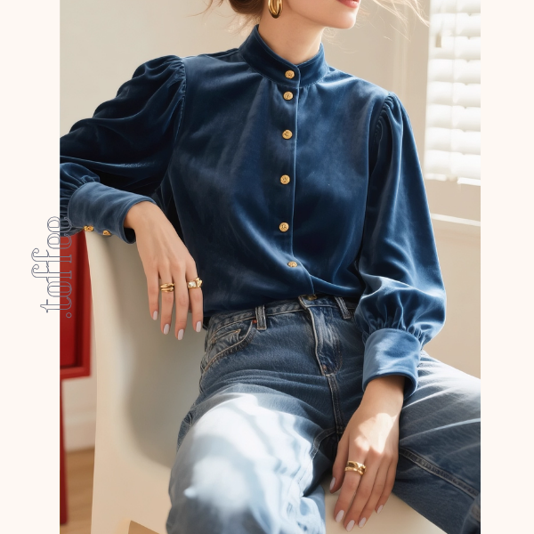 青の余韻と金のボタンの記憶《Z01165》