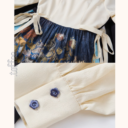 秋の庭に咲く詩・アートスカート《Z01148》