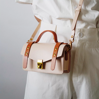 【5color】バイカラースクエアショルダーバッグ《Z00893》