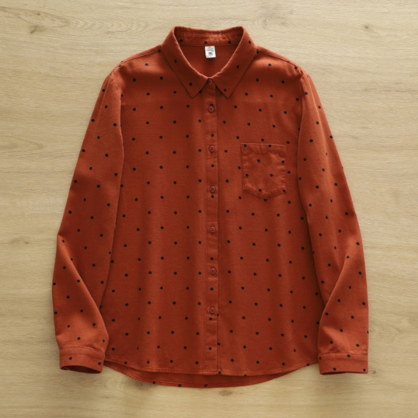 【6color】ドット柄ポロカラーボタンダウンシャツ　《Z00725》