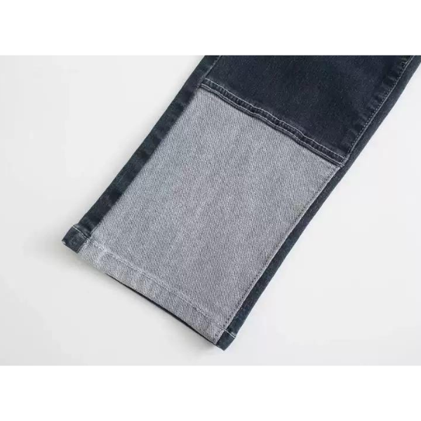 【２color】コントラストエッジフラップストレートデニム w-052