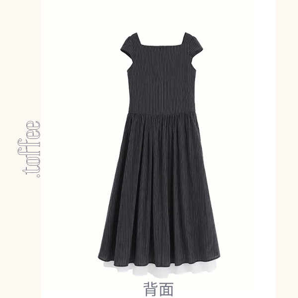 スクエアカラーストライプワンピース《Z01025》