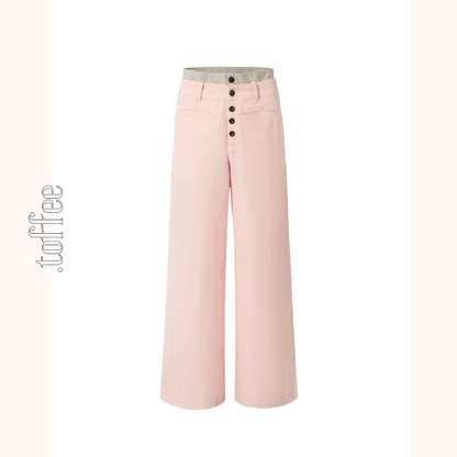 【2color】チェック柄ディテールワイドパンツ《Z01005》