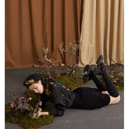 リーフ刺繍シャツブラウス C0076