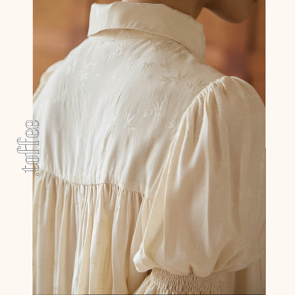 パフスリーブジャガードブラウス　《Z00808》