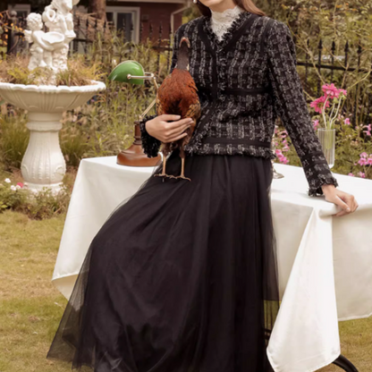 【2color】メッシュフェアリーロングスカート Z00189