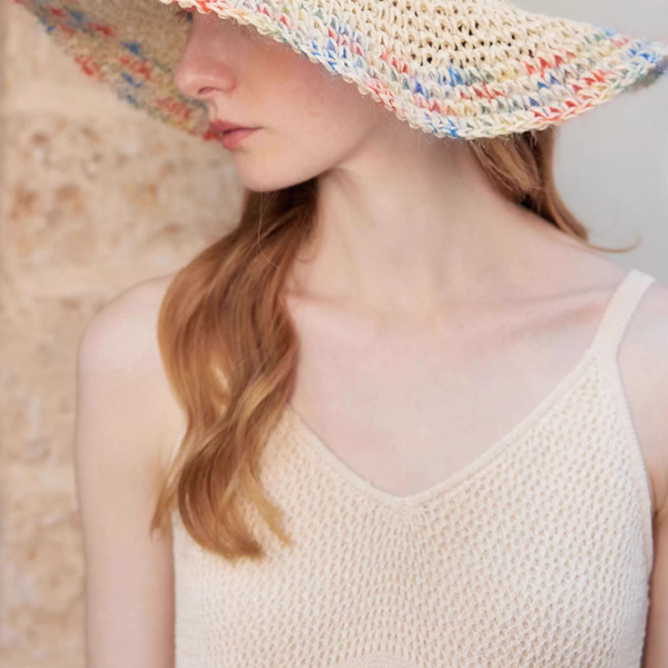 カラフルブリムストローハット《Z01024》