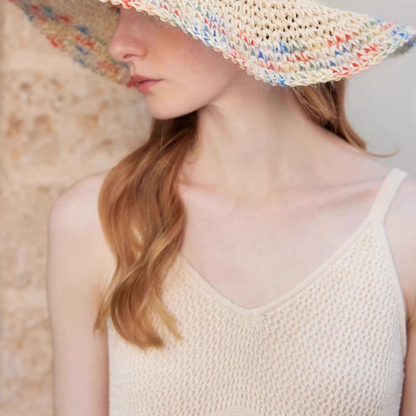 カラフルブリムストローハット《Z01024》