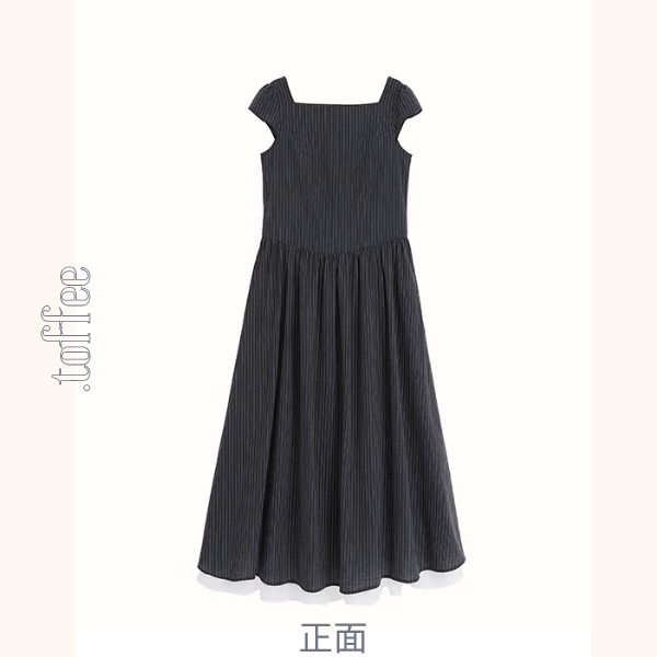 スクエアカラーストライプワンピース《Z01025》