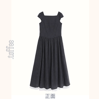 スクエアカラーストライプワンピース《Z01025》