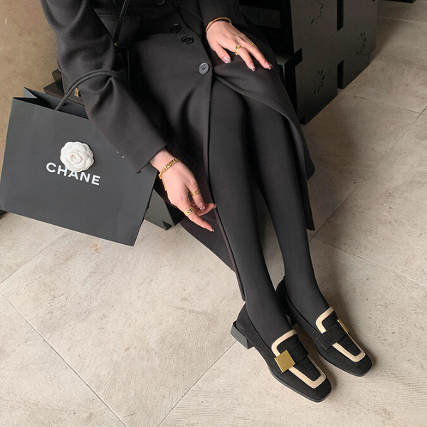 【2pattern】メタルバックルバイカラーローファー X-371