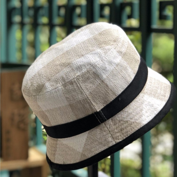 ギンガムチェックショートプリムハット　AU-108