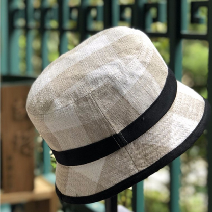 ギンガムチェックショートプリムハット　AU-108