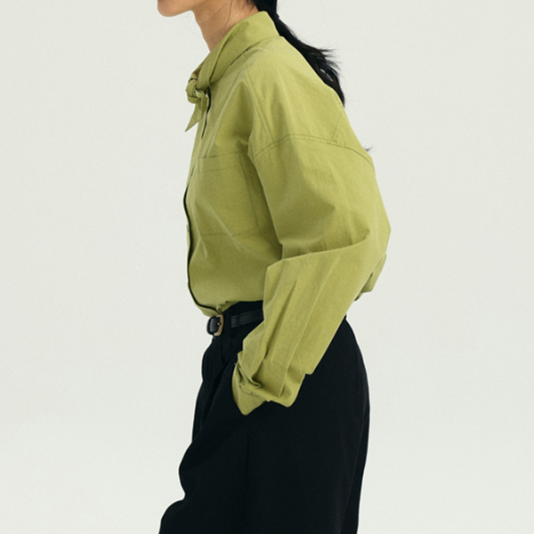 【2color】ラージカラーオーバーサイズコットンシャツ　《Z00726》