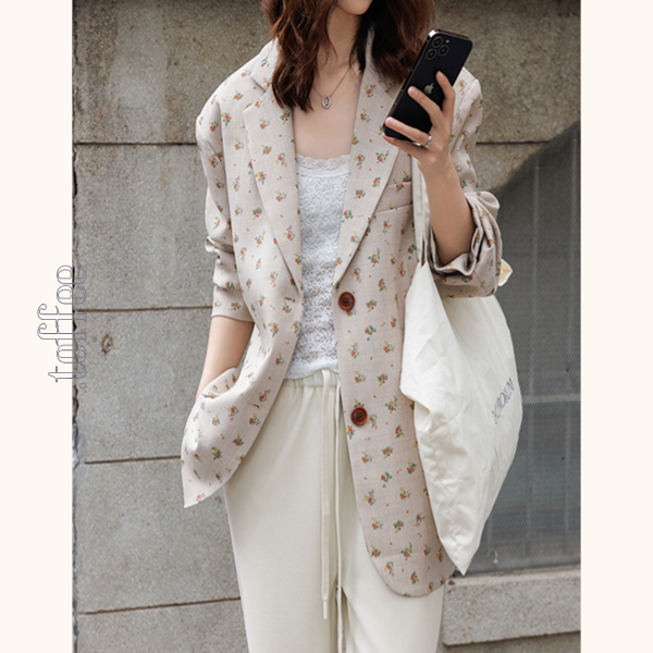 小花柄ルーズジャケット　Z00395