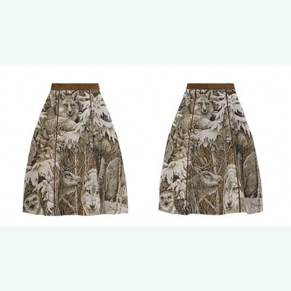 森の住人たちと共に：ジャガードスカートとベストのセットアップ 《C0201》