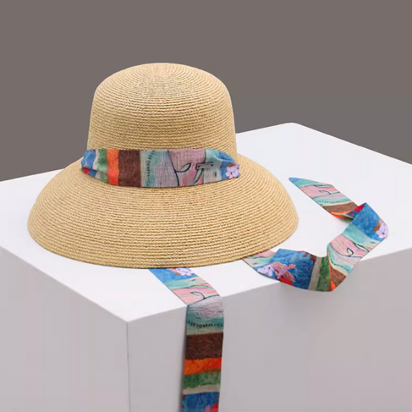 アートリボンのストローハット《Z01066》
