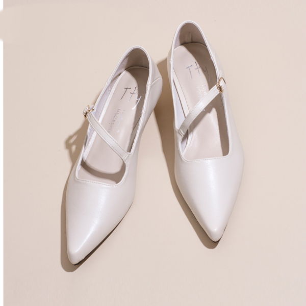【４color】ポインテッドトゥバンドパンプス w-045