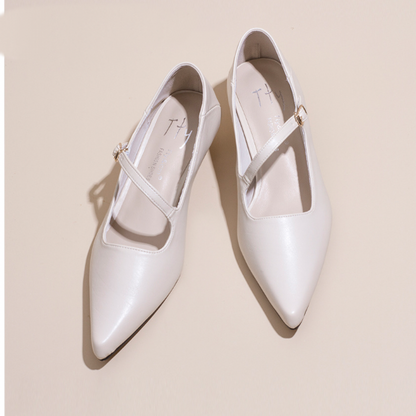 【４color】ポインテッドトゥバンドパンプス w-045