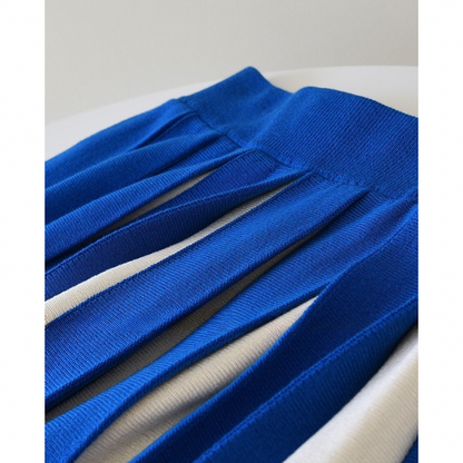 【６color】バイカラープリーツスカート w-079