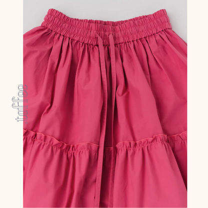 【2color】遊び心アップリケ刺繍スカート《Z01074》