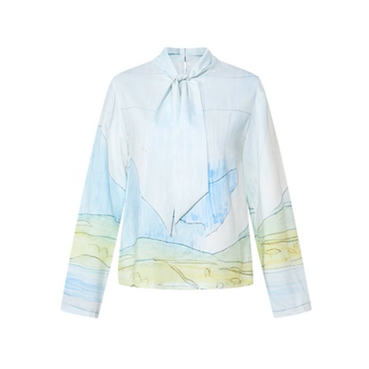 風景画タッチのボウタイアートシャツ《Z01063》