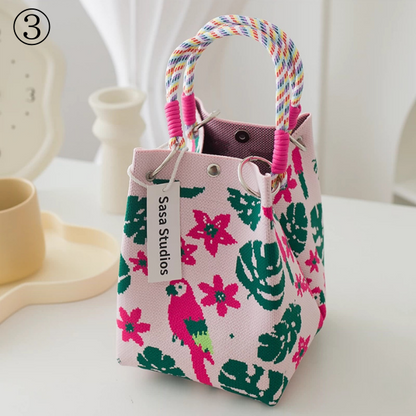 【20pattern】マルチカラースクエアトートバッグ《Z00892》