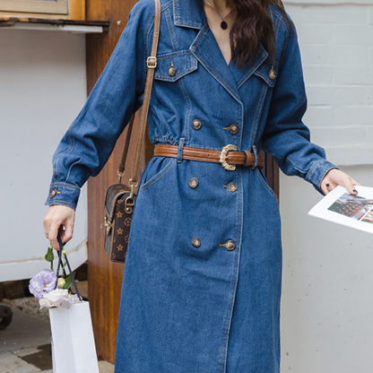 ダブルブレストデニムワンピース AU-325