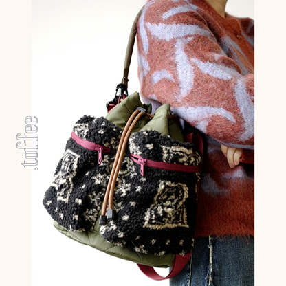 ドローストリング付きボアショルダーバッグ　Z00606