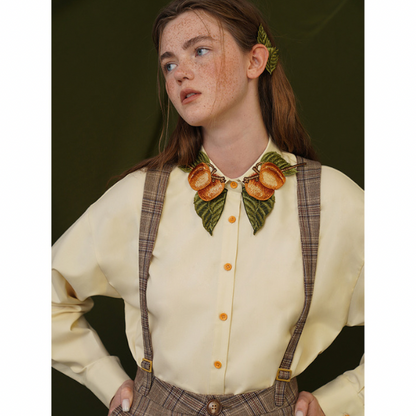 桃が成ったブリテッシュデザインシャツ sp0068