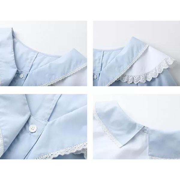 フリルカラーボウタイシャツ w-139
