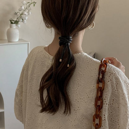 自由自在なレザー風ヘアアクセ  ac0002