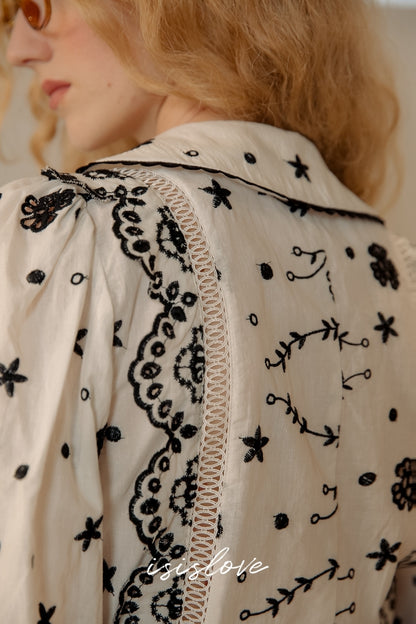 レース×キャンディースリーブのブラウス sp0191