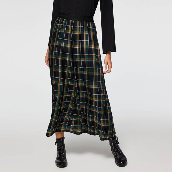 【2color】ブラックスチュアートロングスカート X-267