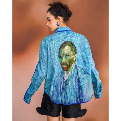 ゴッホ 自画像プリントブラウス C0126