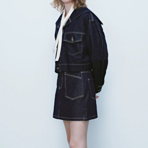 セーラーカラーデニムジャケット Z00278