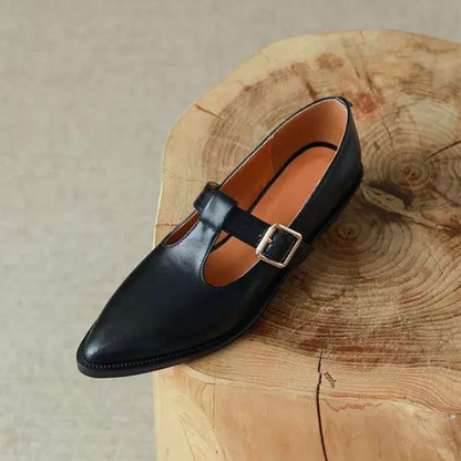 【２color】レトロベルトバックルポインテッドシューズ AU-267