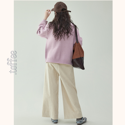 【2color】コーデュロイハイウエストワイドパンツ　《Z00734》