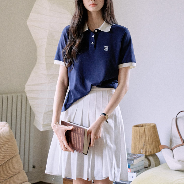 配色襟が映えるロゴ刺繍ポロシャツ《Z01110》