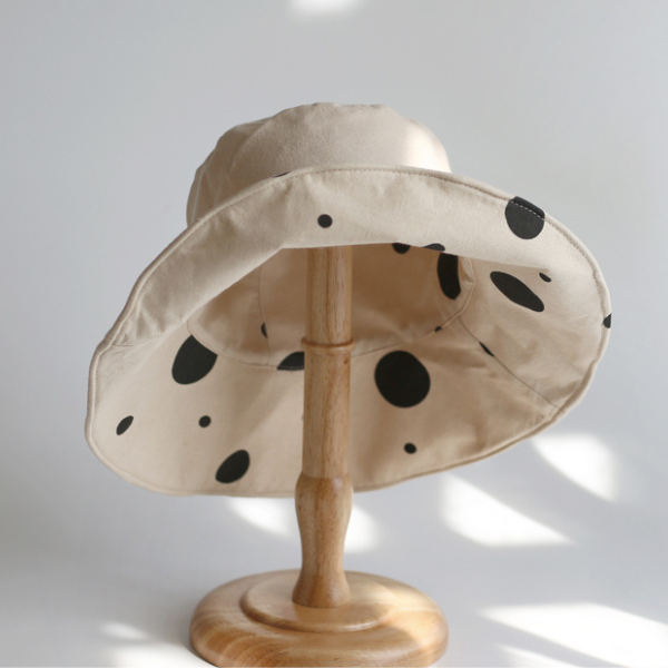 【２color】ドットプリントビッグプリムハット　AU-119