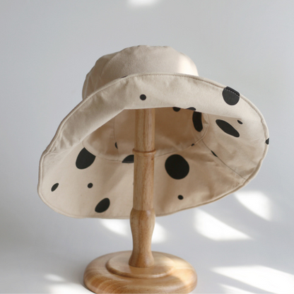 【２color】ドットプリントビッグプリムハット　AU-119