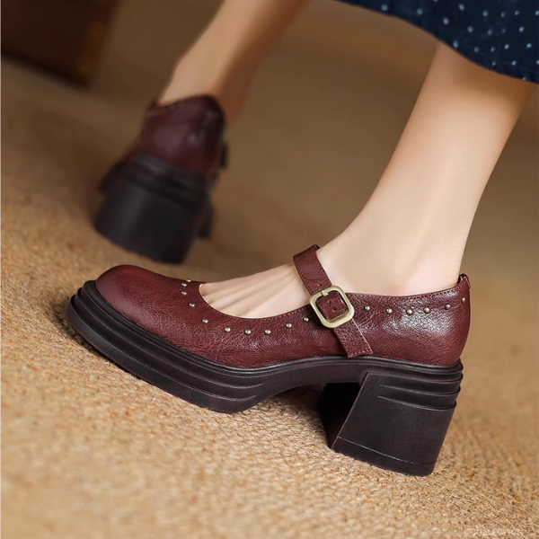 【3color】レトロ可愛い厚底メリージェーンシューズ《Z01099》