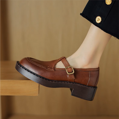 【2color】レトロ感漂う厚底メリージェーンシューズ《Z01100》