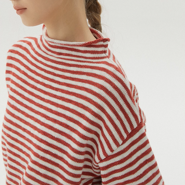 【2color】朝の光をまとうボーダーニット《Z01169》