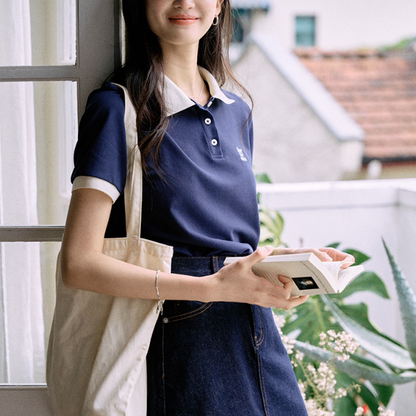 配色襟が映えるロゴ刺繍ポロシャツ《Z01110》