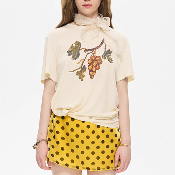 グレーププリントオーバーサイズTシャツ《Z01003》